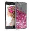 EAZY CASE Hülle kompatibel mit iPhone 6 / 6S Schutzhülle mit Flüssig-Glitzer, Handyhülle, Schutzhülle, Back Cover mit Glitter Flüssigkeit, TPU/Silikon, Transparent/Durchsichtig, Pink