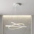 Pendelleuchte Lucande, Ezana, dimmbar, Weiß, für Wohnzimmer, Metall, Modern