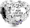 Pandora Mum Gänseblümchen Herz Charm 791155C01 Anhänger