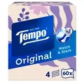 Tempo Original Taschentücher Würfelbox, 4-lagig 830491 , 1 Box = 60 Tücher, Design farbig sortiert