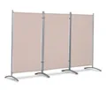 Leco Stellwand 3-teilig - 260x60x156cm - beige - Polyester / Stahl / Kunststoff