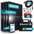SUNNIVA 1800W Balkonkraftwerk 800W komplett Steckdose - Astro Energy 800W Wechselrichter - PV Solaranlage Komplettset - 4x 450W (1800W) Solarmodule - inkl. 5m Kabel - Bluetooth, WIFI