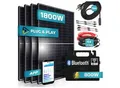 SUNNIVA® 1800W Balkonkraftwerk 800W komplett Steckdose - Astro Energy 800W Wechselrichter - PV Solaranlage Komplettset - 4x 450W (1800W) Solarmodule - inkl. 5m Kabel - Bluetooth, WIFI