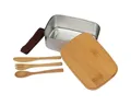 Macma Lunchbox Große Brotdose / Brotzeitbox mit Bambusdeckel