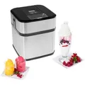 Princess 282605 Eismaschine, Kompressor Eismaschine, 1,5 l, 1 Becken, Schwarz, Edelstahl, 20 min, LCD - Schwarz