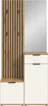 HBZ Kompaktgarderobe Simple mit Spiegel, Flurgarderobe BxHxT 88x195x35 cm (4-St) mit Bank, Paneel, Schuhkommode mit Schubkasten und Spiegel