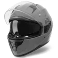 VINZ Kennet Integralhelm mit Sonnenblende | Motorrad Helm Vollvisierhelm Mopedhelm ECE 22.06 | Motorradhelm Full-Face Helme | für Damen & Herren | In Gr. XS-XXL - Nardo Grey | XL (60 - 61 cm)