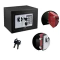 Kleiner elektronischer Mini Safe Tresor Schranktresor mit Zahlenschloss Schwarz