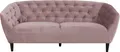 ACTONA GROUP 3-Sitzer Ria Couch, Sofa, Samtstoff, Massivholz-Beine, Taschenfederkern, Tufting, mit Armlehnen