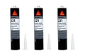 3x Sikaflex 221 300ml Stahlgrau Dichtstoff Dichtmasse Kleber Kartusche
