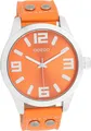 Oozoo Leder Damen Uhr Analog Quarzuhr Armband orange Timepieces D2UOC1072A