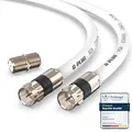 G-PLUG 5m Koaxialkabel RG6 – 135dB 4-fach geschirmt mit vergoldeten Steckern & Gummi-O-Ring – Antennenkabel für DVB-T2, DVB-C, DVB-S2 – HDTV 4K 3D – wasserdicht – Weiß