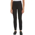 Strickhose TOMMY HILFIGER "SLIM ELEVATED KNITTED PANT", Damen, Gr. 42, N-Gr, schwarz, Strick, Obermaterial: 70% Viskose, 22% Polyamid, 8% Elasthan, unifarben, casual, slim fit knöchellang, Hosen, mit Metall-Markenlabel