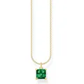 THOMAS SABO Kette grüner Stein Sterlingsilber vergoldet KE2156-472-6 Länge 45 cm