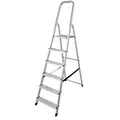 KRAUSE Stehleiter einseitig CORDA silber 6 Stufen, H: 195,0 cm