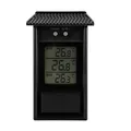 ALLOMN Gewächshaus Thermometer, Wasserdicht Digital Max Meine Gewächshaus Thermometer-Monitor 0,1 ° C Auflösung, -20-50 ° C Temperaturbereich, Wandmontage Batteriebetrieben (Schwarz)