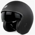 RÖMER HELME Motorradhelm RR10701 - Jethelm mit Sonnenvisier + gratis klarem Visier, mattschwarz, Sonnenblende & klares Visier auswechselbar schwarz S / 55-56cm