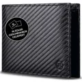 RUTAKO Geldbörse Herren mit RFID Schutz - Portemonnaie Groß mit Münzfach - 12 Fächer - Geldbeutel für Männer - Brieftasche Wallet Portmonee Carbon-Schwarz