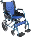 Rollstuhl faltbar Zwei Bremssysteme Sitz 46 cm Klappbare Rückenlehne Aluminium Faltrollstuhl Blau Pirámide Mobiclinic