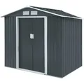Hattoro S100 Metall Gerätehaus XL Geräteschuppen Garten Schuppen Gartenhaus Grau