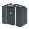 HATTORO S100 XL Metall Gerätehaus Verschiedene Größen Geräteschuppen Garten Schuppen Gartenhaus Grau Anthrazit