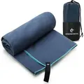 Legendwerk® Microfaser Handtuch 160 x 80 cm - schnelltrocknend & leicht - Dunkelblau