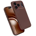 Decoded Lederhülle für iPhone 17 Pro Max, Premium ECCO Leder, MagSafe Kompatibel, Vollständiger Kameraschutz, Metalltasten, Stoßfest, Kratzfest, Glas Kamera Taste, Braun