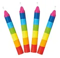 Geburtstagskerzen BUNT 10 x Regenbogen Geburtstagszug Geburtstagsparade Kerzen