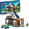 LEGO 60398 City Familienhaus mit Elektroauto, Puppenhaus Set mit Spielzeugauto und Zubehör, Bauen mit Modulen, modulares Bau-Spielzeug für Kinder... - Bunt
