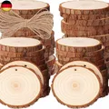 50 Stück Holzscheiben, BetterJonny Rund 4-5cm Holz Log Scheiben Kit mit Loch 