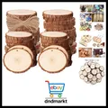 50 Stück Holzscheiben, Rund 4-5cm Holz Log Scheiben Kit mit Loch Unvollendete...