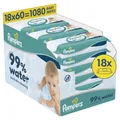 Pampers 99% Water Baby-Feuchttücher, 18 1080 stück (1er Pack), Green