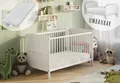 Kids Collective Babybett Kinderbett 60x120/70x140 cm umbaubar zu höhenverstellbares Lattenrost, 70x140 cm Weiß mit Matratze von Geburt bis 6. Lebensjahr
