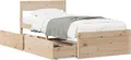 vidaXL Massivholzbett ohne Matratze 90x190 cm Kiefernholz
