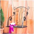Denk - Dandibo Hängesessel Schwarz Metall Relax Schaukel Mit Ketten Hängebank Gartenschaukel Hollywoodschaukel