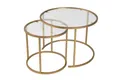 Skye Decor Couchtisch 100% TEMPERED GLASS & METAL, 60 cm - 42 cm (2 Pieces), 857NRD11 (Set, 2-St., 1x Großer Tisch (60x43x60) 1x Kleiner Tisch(42x39x42), Ineinanderschiebbar, Modernes Metall-Glas-Konzept