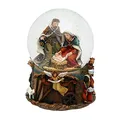 Dekohelden24 Schneekugel, Heilige Familie, mit Sound: Stille Nacht, Maße H/B/Ø Kugel: ca. 14,5 x 11 cm/Ø 10 cm., 501071