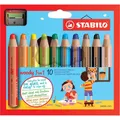 Buntstift, Wasserfarbe & Wachsmalkreide - STABILO woody 3 in 1 - 10er Pack mit