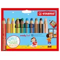 (1,70€/Stück) Stabilo Woody 10er Etui mit Spitzer Minendurchmesser 10 mm