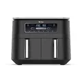 Ninja Foodi Dual Zone Digitale Heißluftfritteuse, 7,6L Airfryer, 2 Fächer, Antihaftbeschichtung, spülmaschinenfeste Körbe, 6-in-1, 4-6 Portionen, Schwarz AF300EU