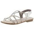 Rieker Riemchensandale, Sommerschuh, Sandalette, Blockabsatz, mit Gummizügen für guten Sitz beige 43 EU