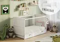 Kids Collective Babybett Kinderbett 60x120/70x140 cm umbaubar zu höhenverstellbares Lattenrost, 60x120 cm Weiß mit Schublade von Geburt bis 3. Lebensjahr