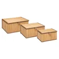 Aufbewahrungsbox 3er Set braun Ordnung Box Dekobox Kiste Dekoration modern