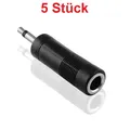 Adapter 6,3mm Klinke Kupplung Buchse Stereo auf 3,5mm Kopfhörer Stecker Mono