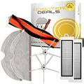 Zubehör Set, Ersatzteile Kit für Roborock S6, S6 MAX, S6 Pure (1x Hauptbürste, 2x Seitenbürste 5-armig, 2x Filter, 2x Pad). 100% Passgenau, geprüft durch die Roboter Deals Roboter Werkstatt.