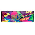 Polyester Fahne 80er Jahre - 220 x 74cm - Dekoration Mottoparty 80er Jahre
