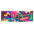 Polyester Fahne 80er Jahre - 220 x 74cm - Dekoration Mottoparty 80er Jahre