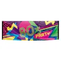 80er Jahre Dekobanner 74x220cm für Mottopartys und Retro Veranstaltungen