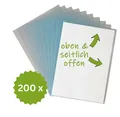 200x Durable Prospekthüllen A4 Sichthüllen genarbt oben&rechts o. 100my 233719
