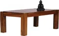 WOHNLING Couchtisch Massiv-Holz Sheesham 110cm breit Wohnzimmer-Tisch Design dunkel-braun Landhaus-Stil Beistelltisch
